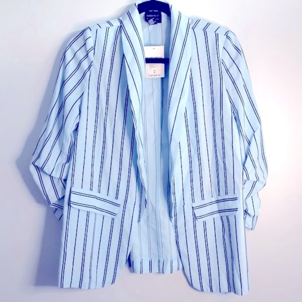 NWT Forever 21 Blue Striped Blazer (M)